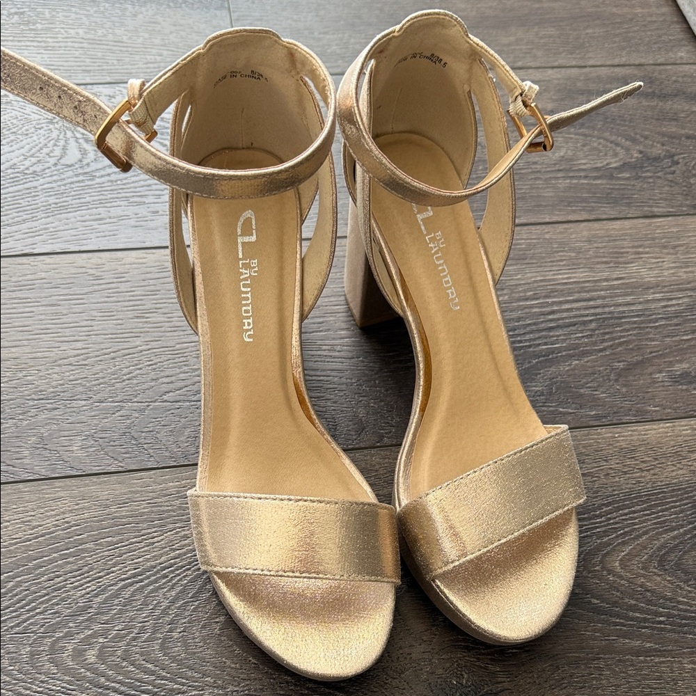 Chinese Laundry Life Stride Metallic Gold Heels
